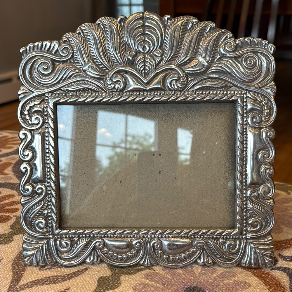 Vintage Ashleigh Manor Art Nouveau Style‎ Cast Aluminum Picture Frame 5 x 7